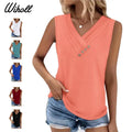 💐2026 Women’s Button Down V Neck Loose Fit Tank Top