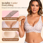 💕 Jelly Wireless Womens Comfortable Wireless Bras Push Up Bra Seamless Tshirts Bras Deep V Everyday Bras