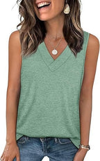🎁Summer Promotion 50% OFF✨Women's Sleeveless V-Neck Slimming Loose Fit Casual Tank Top
