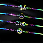 Car logo colorful stickers, car color-changing laser reflective car stickers, personalized A-pillar car door and hood stickers.