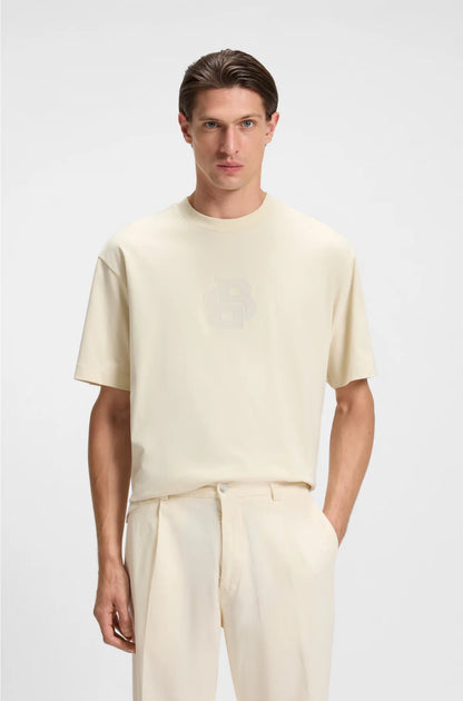 PEACHED-COTTON T-SHIRT WITH DOUBLE B MONOGRAM