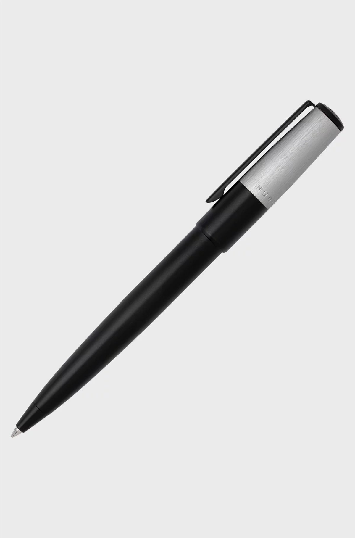 BALLPOINT PEN WITH BRUSHED BLACK AND CHROME EFFECTS