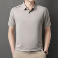 Men's Summer Cool Solid Color Lapel Short Sleeve Top