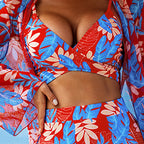 Women's 3-Piece Sexy Floral Print Swimsuit