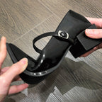 Women's Elegant Pointed Toe Square Heel Sandals