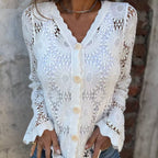 🌸Summer Hot Sale 50%OFF🌸Women's Lace V-Neck Long Sleeve Top