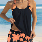 Women's Print Tankini & Shorts 2-Piece Swimwear Set