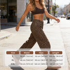 Women's Leopard Print High-Waist Wide-Leg Jeans