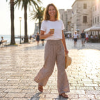 ⏳LAST DAY SALE 50% OFF!🎁Striped Gingham Wide Leg Pants High Waisted With Pockets