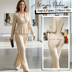 🔥HOT SALE🔥Women's Peplum Top & Pants 2-Piece Set