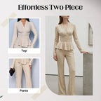 🔥HOT SALE🔥Women's Peplum Top & Pants 2-Piece Set