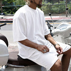 Men's Casual Solid Color Two-Piece Shorts Set