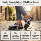 Women's Floral Print Platform Brogues