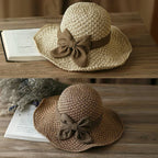 🎀 50% DISCOUNT 👒 | Straw Hat with Retro Bow – Foldable & Breathable for Summer