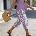 👗 LIMITED TIME: 50% OFF! 🔥 Women's 2-Piece Set – Layered Asymmetrical Tunic Top & Printed Wide Leg Pants, Breathable Polyester ✨
