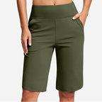 Women's High-Waist Yoga Shorts with Pockets