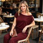 📢📢40% OFF !! ⏰Women's Casual Off Shoulder Short Sleeve Jumpsuit