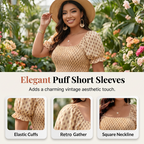 Square Neck Puff Sleeve Tiered Maxi Dress