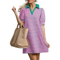 Women's Casual V-Neck Striped Dress