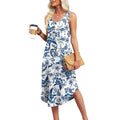 Women's Sleeveless Floral Print Midi Dress