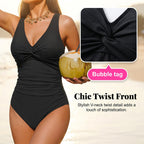 🥳2026 HOT SALE🥳💞50K+ SOLD!👵🏖️ 49% OFF! Women's One-Piece Swimsuit – Tummy control ruching, elegant twist-front. Wide straps stay put, no digging. Quick-dry fabric. Perfect for pool or beach. 🌊💕