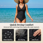 🥳2026 HOT SALE🥳💞50K+ SOLD!👵🏖️ 49% OFF! Women's One-Piece Swimsuit – Tummy control ruching, elegant twist-front. Wide straps stay put, no digging. Quick-dry fabric. Perfect for pool or beach. 🌊💕