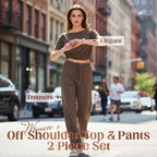 🎁2026 New Arrivals 50% OFF💥Women's Off-Shoulder Top & Pants 2-Piece Set