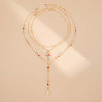 🌸Layered Gold Cross Necklaces for Women